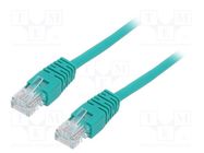 Patch cord; U/UTP; 5e; stranded; CCA; PVC; green; 1.5m; 26AWG GEMBIRD