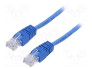 Patch cord; U/UTP; 5e; stranded; CCA; PVC; blue; 1m; 26AWG GEMBIRD