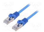 Patch cord; F/UTP; 6; stranded; CCA; PVC; blue; 1m; RJ45 plug; 26AWG GEMBIRD