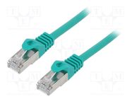 Patch cord; F/UTP; 6; stranded; CCA; PVC; green; 0.5m; RJ45 plug GEMBIRD