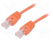 Patch cord; U/UTP; 5e; stranded; CCA; PVC; orange; 0.25m; 26AWG GEMBIRD