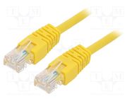 Patch cord; U/UTP; 5e; stranded; CCA; PVC; yellow; 1.5m; 26AWG GEMBIRD