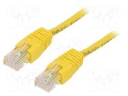 Patch cord; U/UTP; 5e; stranded; CCA; PVC; yellow; 1m; 26AWG GEMBIRD