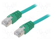 Patch cord; F/UTP; 5e; stranded; CCA; PVC; green; 1m; 26AWG GEMBIRD