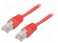 Patch cord; F/UTP; 5e; stranded; CCA; PVC; red; 2m; 26AWG; Cablexpert GEMBIRD