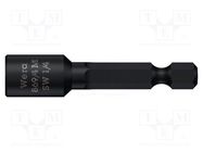 Screwdriver bit; 6-angles socket; Socket: HEX 1/4"; with magnet WERA