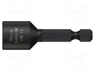 Screwdriver bit; 6-angles socket; HEX 11mm; Overall len: 50mm WERA
