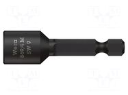 Screwdriver bit; 6-angles socket; HEX 9mm; Overall len: 50mm WERA