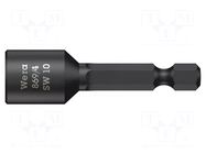 Screwdriver bit; 6-angles socket; 1/4"; HEX 10mm; without magnet WERA