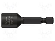 Screwdriver bit; 6-angles socket; Socket: HEX 8mm; with magnet WERA