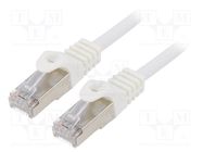 Patch cord; F/UTP; 6; stranded; CCA; PVC; white; 0.5m; RJ45 plug GEMBIRD