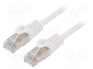 Patch cord; F/UTP; 6; stranded; CCA; PVC; white; 3m; RJ45 plug; 26AWG GEMBIRD