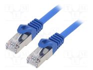 Patch cord; S/FTP; 6a; wire; Cu; LSZH; blue; 1m; 27AWG; Øcable: 5.8mm GEMBIRD