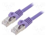 Patch cord; S/FTP; 6a; wire; Cu; LSZH; violet; 1m; 27AWG; Cablexpert GEMBIRD