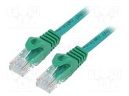 Patch cord; U/UTP; 6; stranded; CCA; PVC; green; 1m; 26AWG GEMBIRD