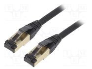 Patch cord; S/FTP; Cat 8; stranded; Cu; LSZH; black; 0.5m; 27AWG GEMBIRD