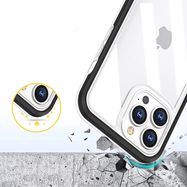 Clear 3in1 case for iPhone 13 Pro Max case gel cover with frame black, Hurtel
