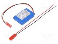 Re-battery: Li-Po; 7.4V; 600mAh; cables,JST SYR-02T socket CELLEVIA BATTERIES