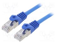 Patch cord; F/UTP; 6; stranded; CCA; PVC; blue; 3m; RJ45 plug; 26AWG 