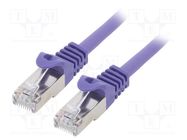 Patch cord; S/FTP; 6a; wire; Cu; LSZH; violet; 5m; 27AWG; Cablexpert GEMBIRD