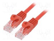 Patch cord; U/UTP; 6; stranded; CCA; PVC; red; 0.25m; 26AWG GEMBIRD