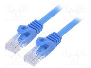 Patch cord; U/UTP; 6; stranded; CCA; PVC; blue; 0.5m; 26AWG GEMBIRD