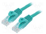 Patch cord; U/UTP; 6; stranded; CCA; PVC; green; 5m; 26AWG GEMBIRD