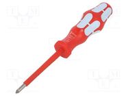 Screwdriver; insulated; Phillips; PH1; Blade length: 80mm WERA