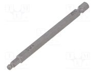 Screwdriver bit; hex key,spherical; HEX 4mm; Overall len: 89mm WERA