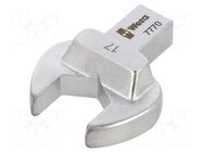 Wrench tip; torque,spanner; Spanner: 17mm; Socket size: 9x12mm WERA