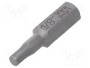 Screwdriver bit; Hex Plus key; HEX 1/8"; Overall len: 25mm WERA