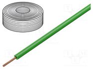 Wire; LiY; stranded; Cu; 0.25mm2; PVC; green; 100V; 10m; Class: 5 DONAU ELEKTRONIK