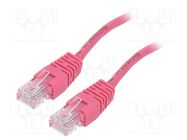 Patch cord; U/UTP; 5e; stranded; CCA; PVC; pink; 2m; 26AWG GEMBIRD