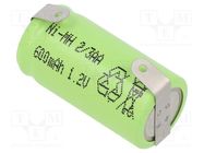 Re-battery: Ni-MH; 2/3AA; 1.2V; 600mAh; soldering lugs JJJ