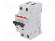 Circuit breaker; 230/400VAC; Inom: 16A; Poles: 2; Charact: D; 6kA ABB