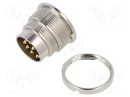 Connector: M16; socket; male; soldering; PIN: 8; 5A; 60V; IP40 