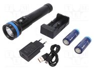 Torch: LED diving; L: 236.6mm; 30lm,700lm,1400lm,2500lm; Ø: 54mm XTAR