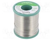 Tin; lead free; Sn95,5Ag3,8Cu0,7; 1mm; 1kg; reel; 217°C; Flux: SW32 