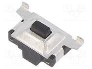 Microswitch TACT; SPST-NO; Pos: 2; 0.05A/12VDC; SMD; none; 2.16N KNITTER-SWITCH