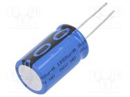 Capacitor: electrolytic; THT; 1000uF; 50VDC; Ø16x25mm; Pitch: 7.5mm VISHAY