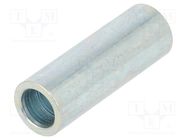 Spacer sleeve; 35mm; cylindrical; steel; zinc; Out.diam: 12mm 