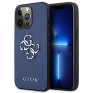 Guess GUHCP13LSA4GSBL iPhone 13 Pro / 13 6,1" niebieski/blue hardcase Saffiano 4G Metal Logo, Guess