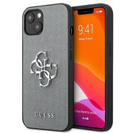 Guess GUHCP13SSA4GSGR iPhone 13 mini 5.4&quot; grey/grey hardcase Saffiano 4G Metal Logo, Guess