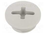 Stopper; M12; 1.5; IP56; polyamide; light grey; Thread: metric; 6mm 