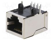 RJ45; socket; PIN: 8; Cat: 5; shielded; Layout: 8p8c; THT; angled ENCITECH