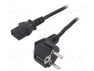 Cable; 3x1mm2; CEE 7/7 (E/F) plug angled,IEC C13 female; PVC; 5m ESPE