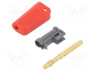 Connector: 4mm banana; plug; 19A; 30VAC; 60VDC; red; gold-plated STÄUBLI