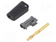 Connector: 4mm banana; plug; 19A; black; gold-plated STÄUBLI