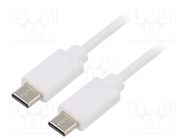 Cable; USB 2.0; USB C plug,both sides; 1.4m; white QOLTEC