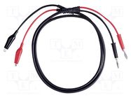 Test leads; banana plug 4mm x2,aligator clip x2; Len: 1.2m GW INSTEK